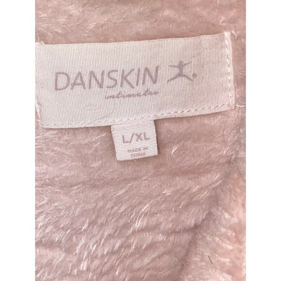 Danskin Pink Bathrobe Size L/XL Pink Fleecey Self tie belting Pockets Long Slv - Picture 7 of 9